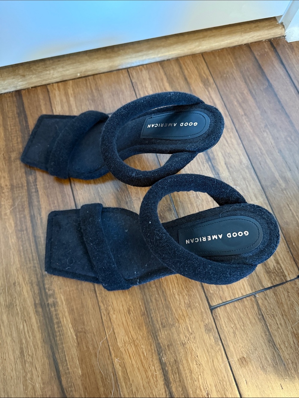 Good American Terry Slip On High Heel Sandals black size 10 - Picture 7 of 9